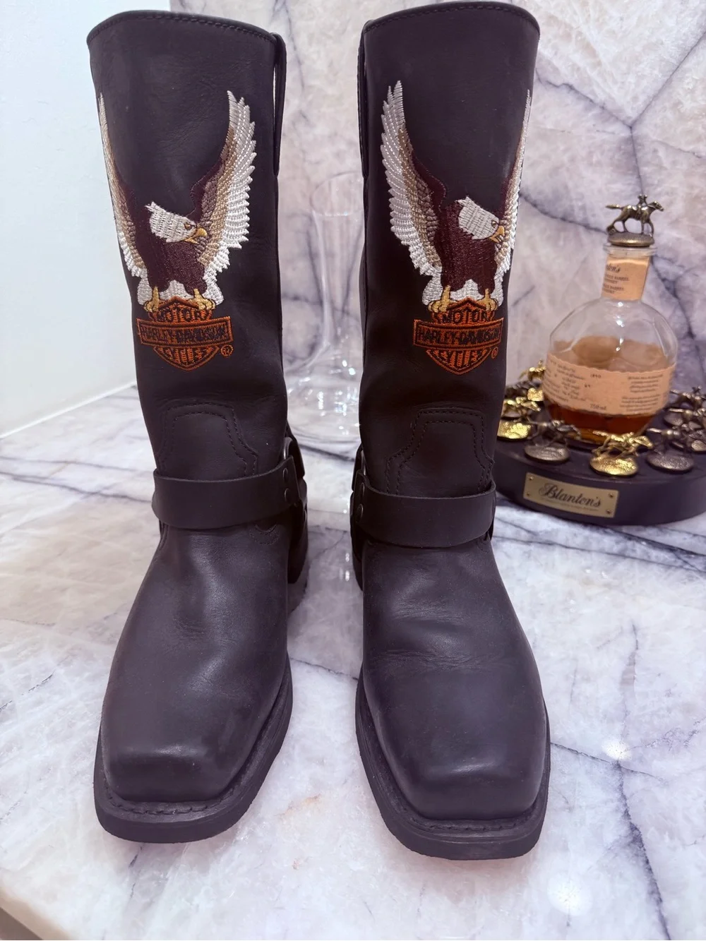 Harley-Davidson Men’s Black Eagle Harness Motorcycle boots Size 10 NWOB